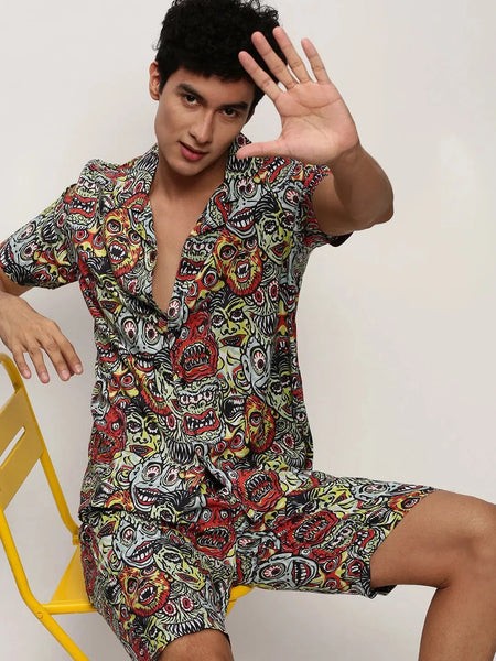 Men Multi Printed Casual Co ords-MARSHALL-1855-Multi