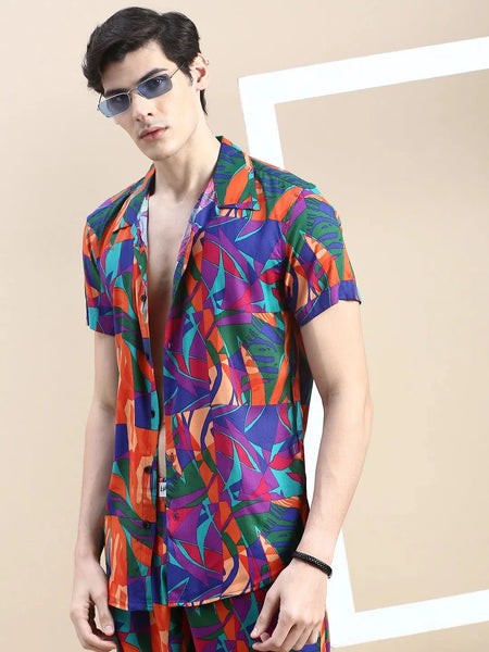 Men Multi Printed Casual Co ord Set-AM-92-5-Multi