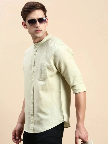 Men Green Solid Casual Shirt-ASALINEN-4926-Seagreen