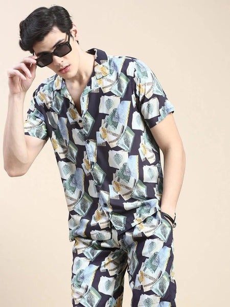 Men Multi Printed Casual Co ord Set-MARSHALL-1838-Multi