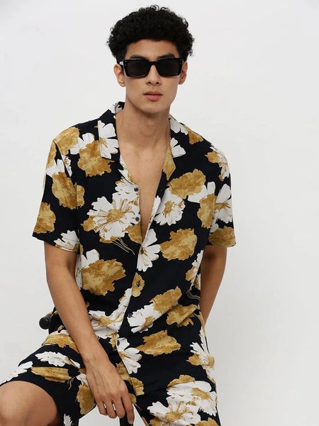Men Navy Printed Co ordSet-HIPHOP-M182P-1623-Navyblue