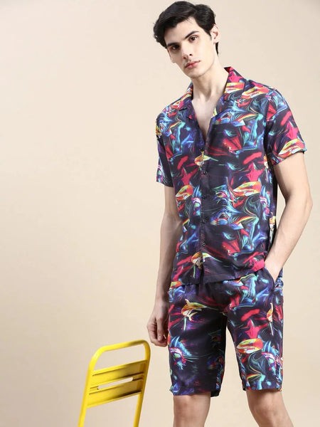 Men Multi Printed Casual Co ord Set-MARSHALL-1849-Multi