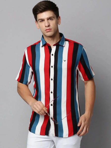 Men Multi Colourblock Casual Shirt-AARYASTRIPE-4826-Multi