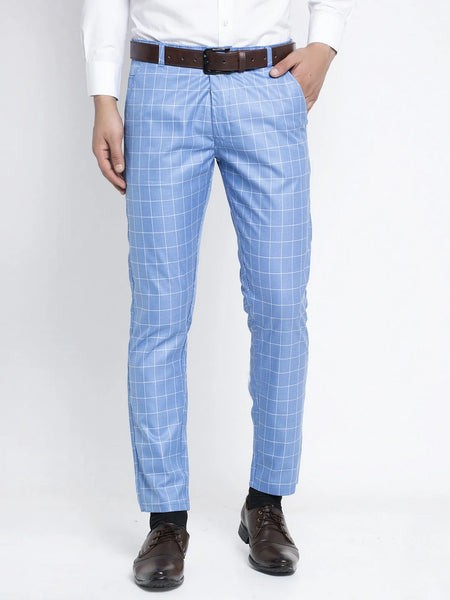 Xylaras Men's Blue Formal Trousers