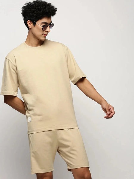 Men Beige Solid Casual Co ords-AR-CD-14-Beige