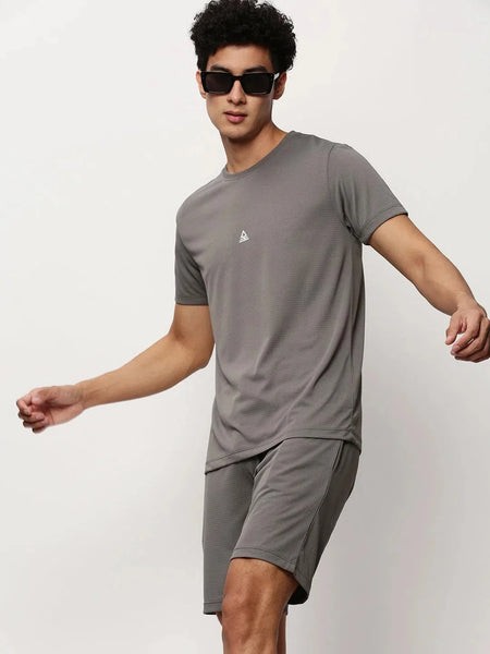 Men Grey Solid Casual Co ords-EX-AA-202-Grey