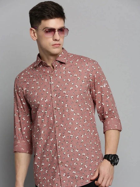 Men Purple Printed Casual Shirt-BENTONPRINT-4035-Mauve