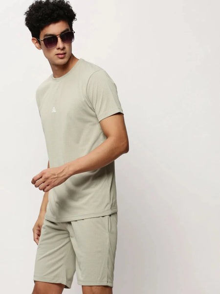 Men Green Solid Casual Co ords-EX-AA-202-Olive