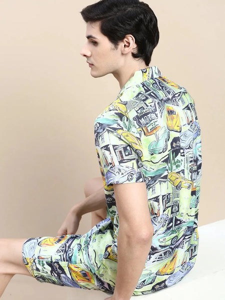 Men Multi Printed Casual Co ord Set-MARSHALL-1845-Multi