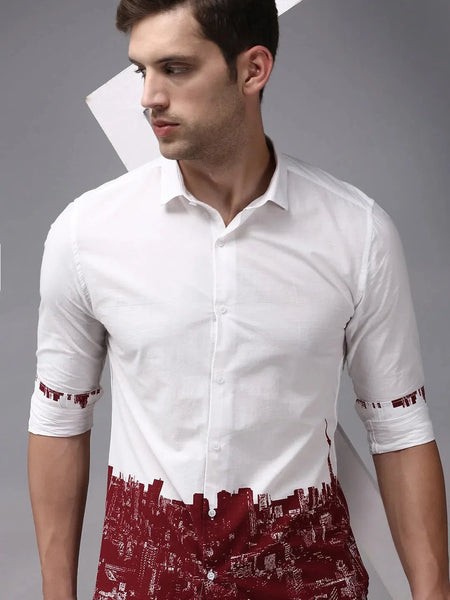 Men White Solid Casual Shirt-LARGEPRINT-1666-White